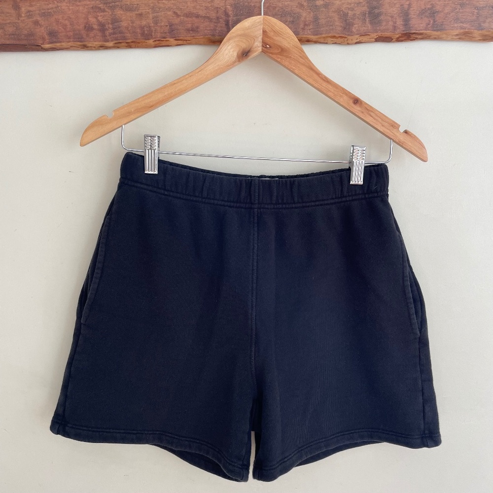 Mate the Label | High Rise Organic Cotton Fleece Sweat Short Black XS
